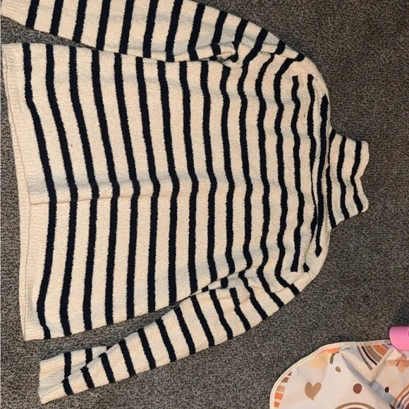 J Crew Striped Turtleneck Sweater - Black and Cream - Picture 2 of 3